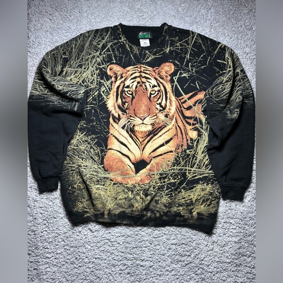 Radical Nature Other - Vintage Radical Nature Sweatshirt Mens XXL Tiger Realistic Nature Crewneck Print